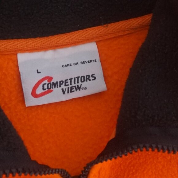 Vtg Tony Stewart #20 Orange Nascar Quarter Zip Fleece Sweater L By Competitors - Picture 10 of 11